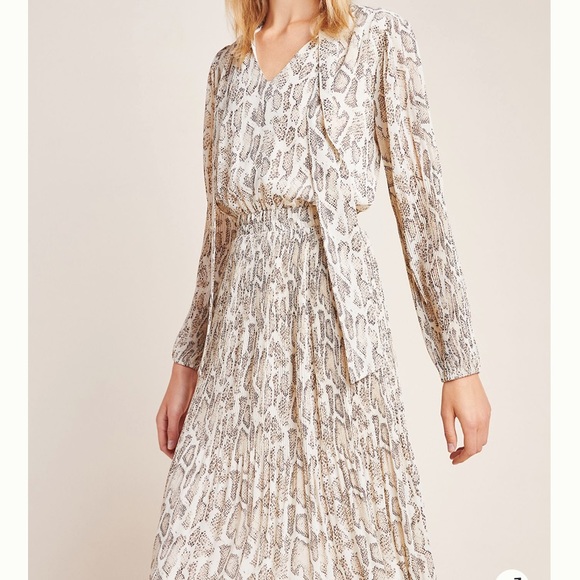 Anthropologie Olivia Snake-Printed Midi Dress NWOT - Picture 1 of 7